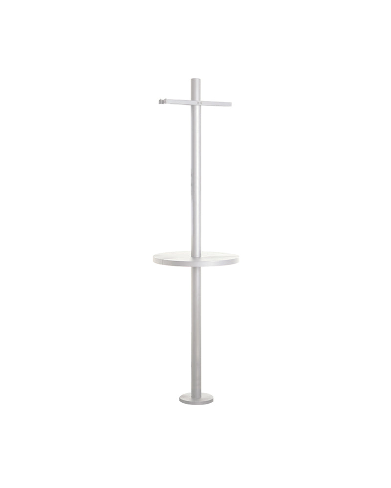 Pole joiner - White workstation with shelf and footrests